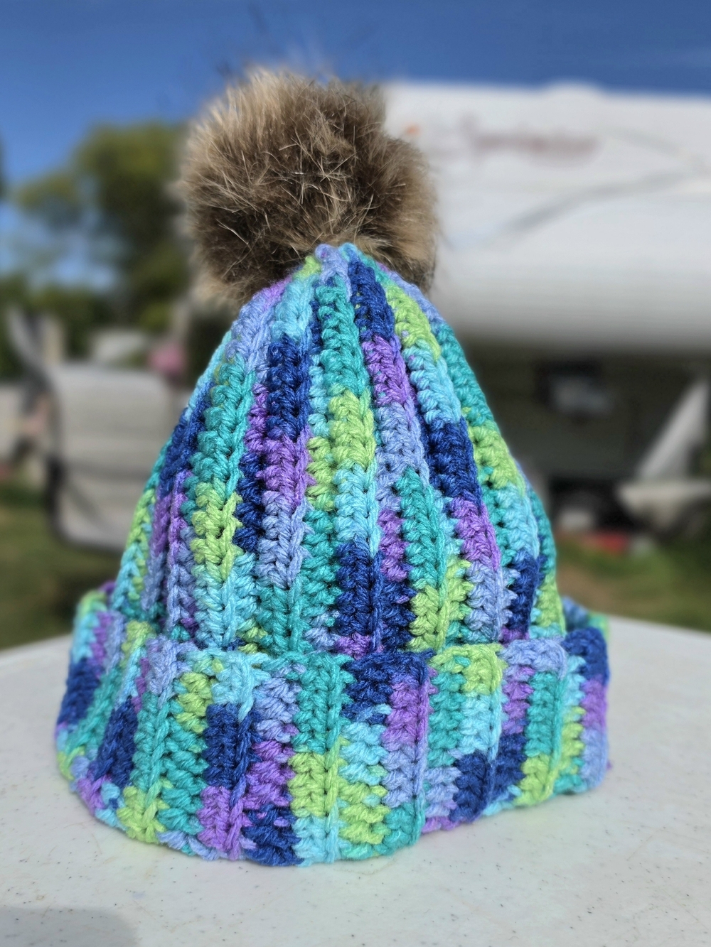 Crochet Multicolor Kids Beanie
